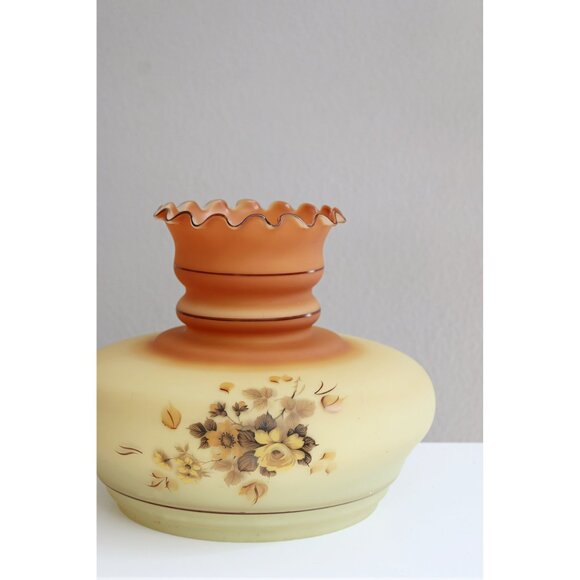 1970's Vintage Large Cottage Floral Hurricane Lamp Shade ~ Hand Painted ~ 70s - Picture 3 of 7